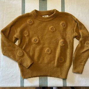 Cute crop Madewell knit sweater with flower details